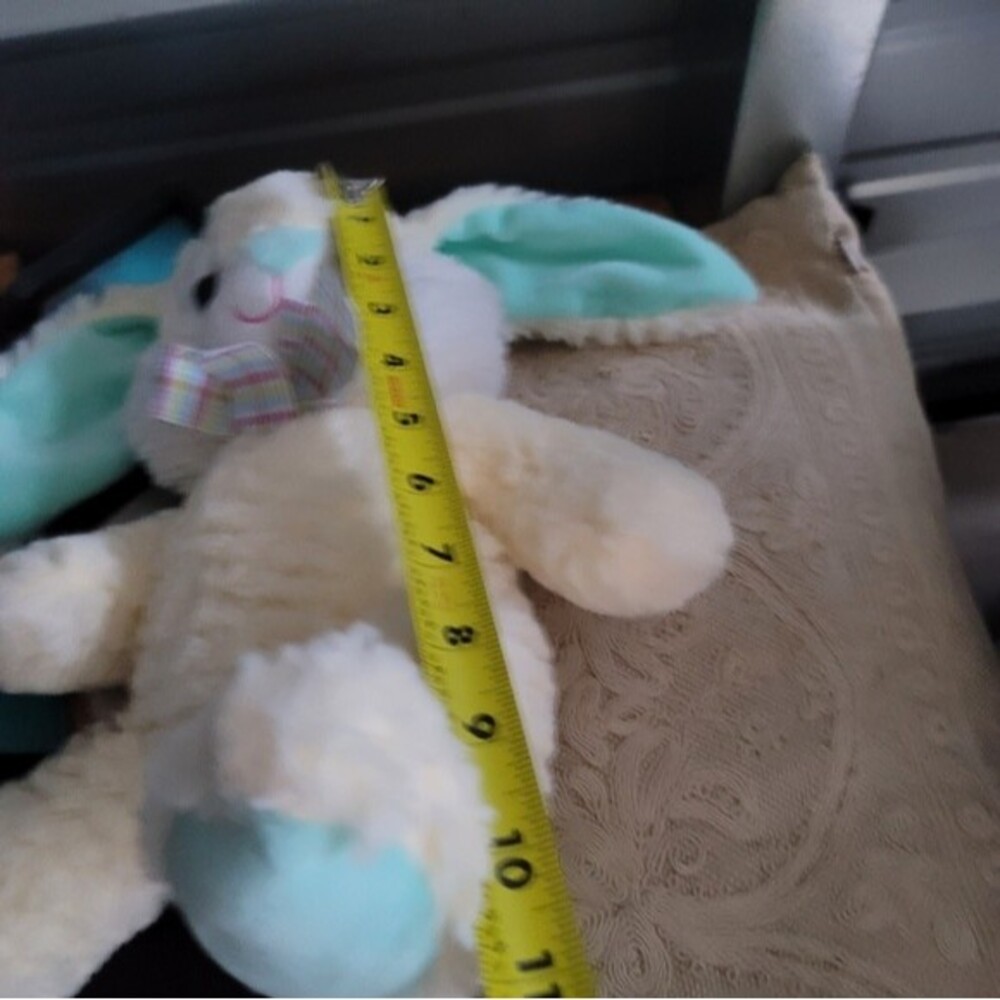 Homersbest super soft cream plush rabbit with blue detail - Picture 4 of 4